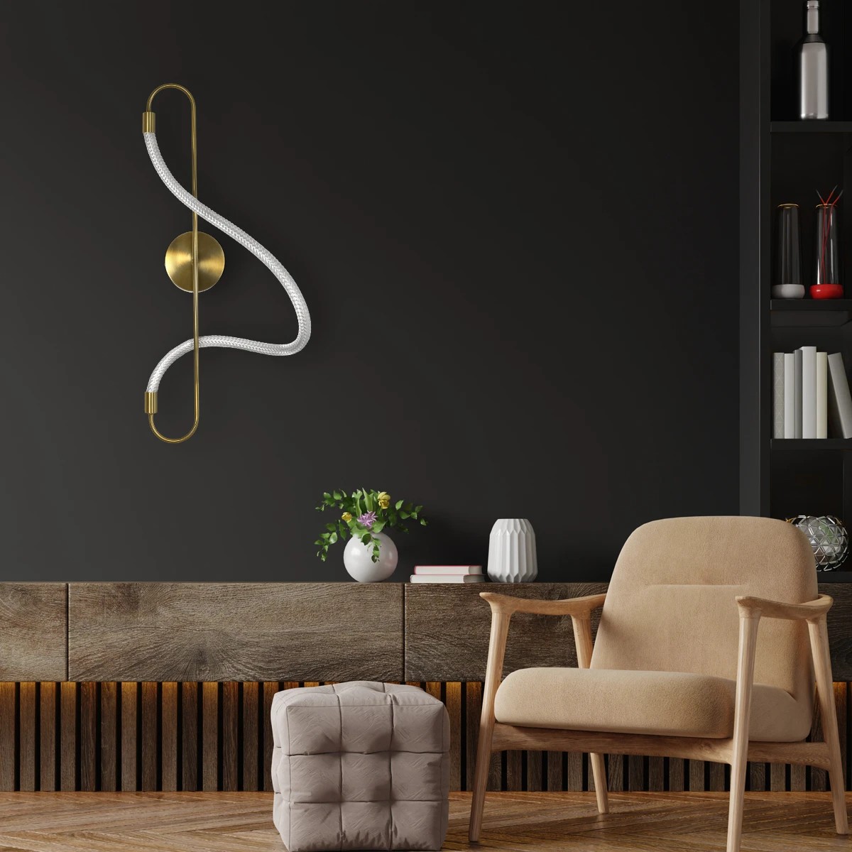 Alternative view of kelvo® GLOW KLV-101-0169 Φωτιστικό Τοίχου / Απλίκα LED 18W 1800lm 360° AC 220-240V IP20 Ρυθμιζόμενο Λευκό CCT με On/Off 2700K/4500K/6000K - Lumileds SMD Chip - Χρυσό Πλατίνα - Μ30 x Π15 x Υ70cm - 3 Χρόνια Εγγύηση