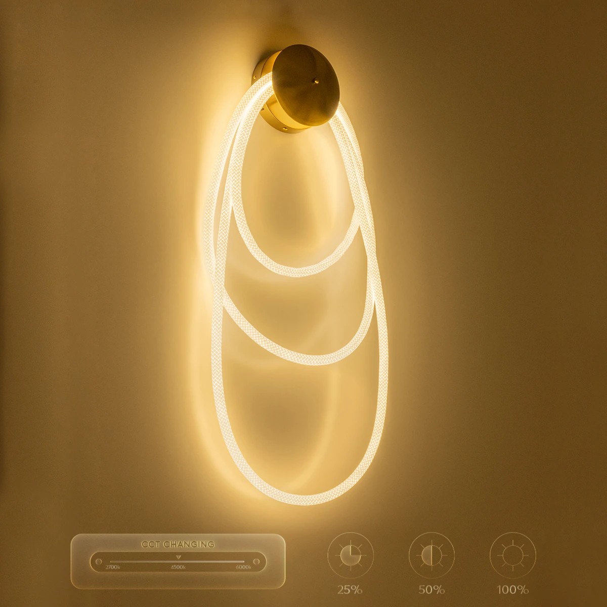 kelvo® GLOW KLV-101-0171 Φωτιστικό Τοίχου / Απλίκα LED 60W 6000lm 360° AC 220-240V IP20 Ρυθμιζόμενο Λευκό CCT με Χειριστήριο από 2700K έως 6000K Dimmable - Lumileds SMD Chip - Χρυσό Πλατίνα - Μ40 x Π15 x Υ110cm - 3 Χρόνια Εγγύηση - Image 13