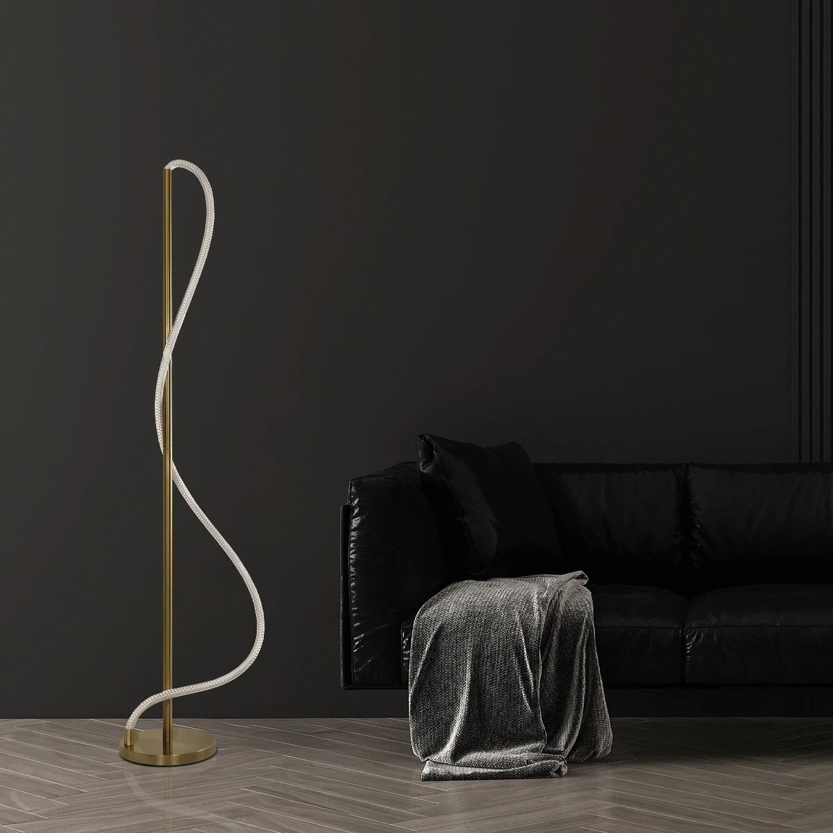 Alternative view of kelvo® GLOW KLV-101-0173 Επιδαπέδιο Φωτιστικό LED 30W 3000lm 360° AC 220-240V IP20 Ρυθμιζόμενο Λευκό CCT με Αφή 2700K/4500K/6000K Dimmable - Lumileds SMD Chip - Χρυσό Πλατίνα - Μ45 x Π45 x Υ160cm - 3 Χρόνια Εγγύηση
