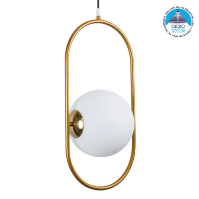 LEDTM® HAMBURG 00592 Μοντέρνο Κρεμαστό Φωτιστικό Οροφής με Ντουί 1 x E14 AC 220-240V IP20 - Χρυσό & Λευκό - Μ25 x Π20 x Υ50cm