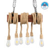 LEDTM® VIKING 00606 Vintage Κρεμαστό Φωτιστικό Οροφής με Ντουί 6 x E27 AC 220-240V IP20 - Καφέ & Μπεζ - Μ53 x Π11 x Υ220cm