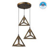 LEDTM® TRIANGLE 00619 Μοντέρνο Κρεμαστό Φωτιστικό Οροφής με Ντουί 3 x E27 AC 220-240V IP20 - Μπρούτζινο - Μ49 x Π49 x Y130cm