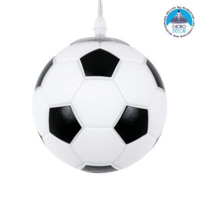 LEDTM® FOOTBALL 00643 Παιδικό Κρεμαστό Φωτιστικό Οροφής με Ντουί 1 x E27 AC 220-240V IP20 - Λευκό & Μαύρο - Μ15 x Π15 x Y18cm