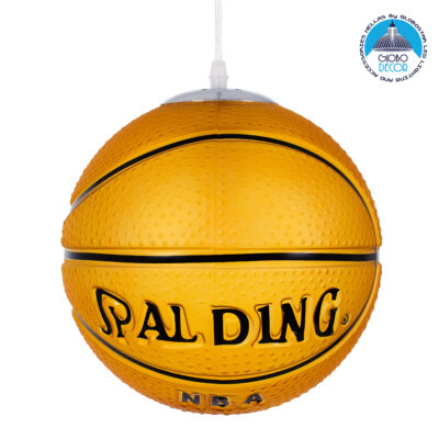 LEDTM® SPALDING NBA 00649 Παιδικό Κρεμαστό Φωτιστικό Οροφής με Ντουί 1 x E27 AC 220-240V IP20 - Πορτοκαλί & Μαύρο - Μ25 x Π25 x Υ25cm