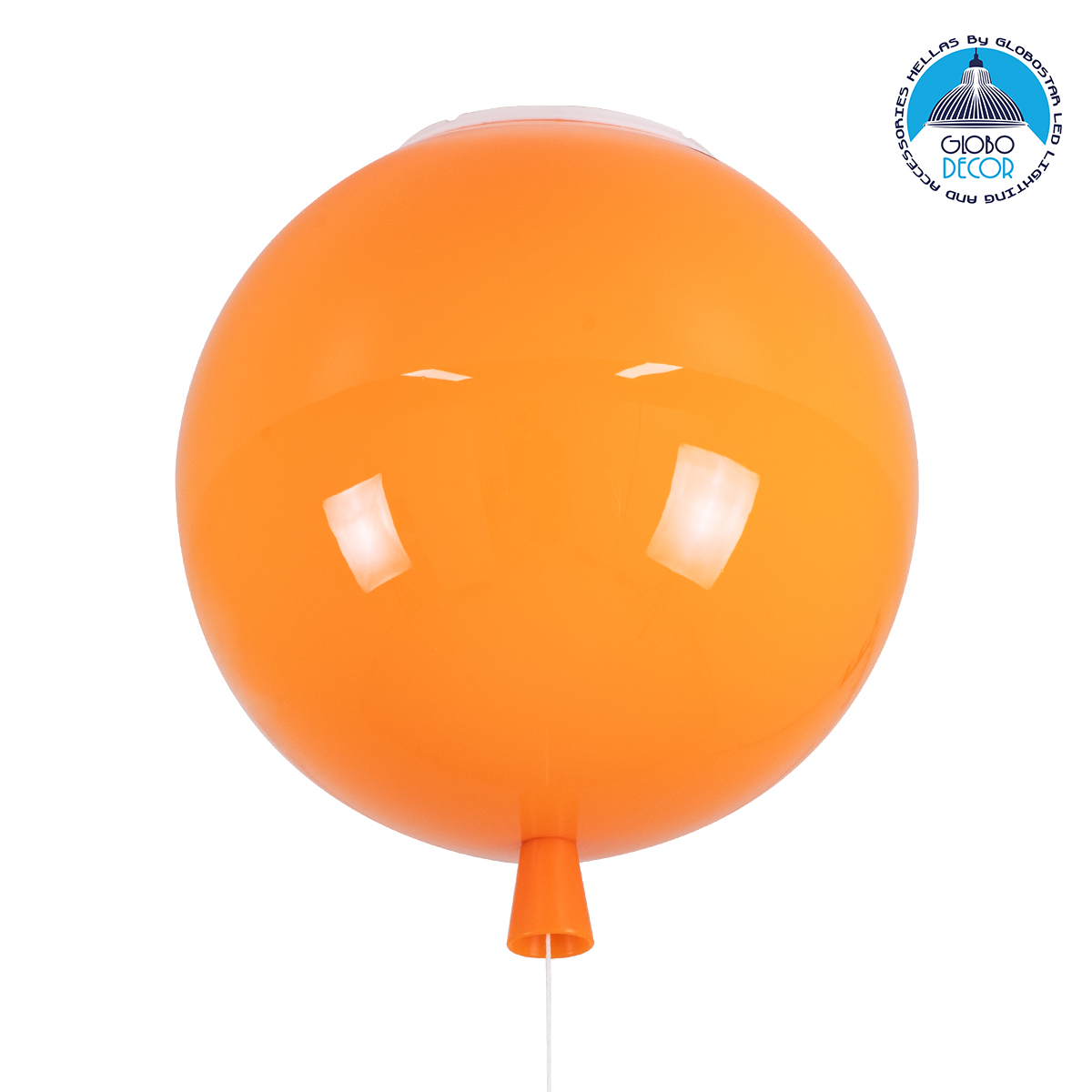 LEDTM® BALLOON 00650 Παιδικό Φωτιστικό Οροφής με Ντουί 1 x E27 AC 220-240V IP20 - Πορτοκαλί - Μ30 x Π30 x Υ33cm