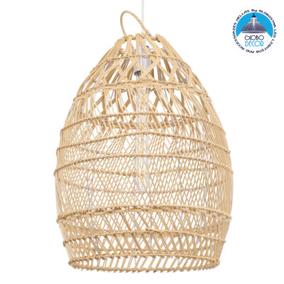 LEDTM® TAHITI 00710 Boho Κρεμαστό Φωτιστικό Οροφής με Ντουί 1 x E27 AC 220-240V IP20 - Μπεζ - Μ38 x Π38 x Υ50cm