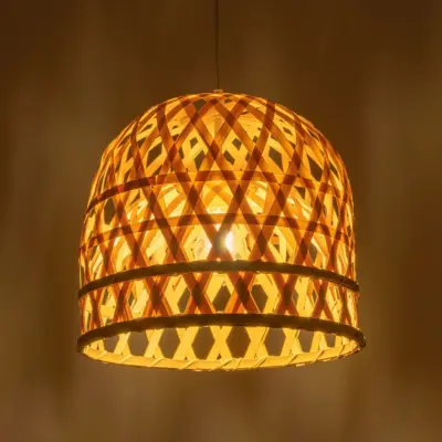 Alternative view of LEDTM® MANGEA 00715 Boho Κρεμαστό Φωτιστικό Οροφής με Ντουί 1 x E27 AC 220-240V IP20 - Μπεζ - Μ35 x Π35 x Υ22cm