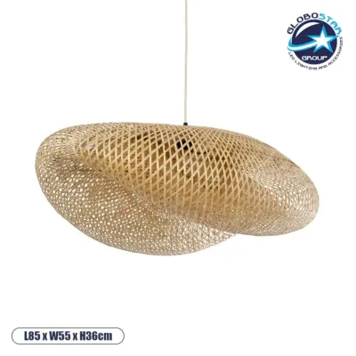 LEDTM® MEXICO 00720 Boho Κρεμαστό Φωτιστικό Οροφής με Ντουί 1 x E27 AC 220-240V IP20 - Μπεζ - Μ85 x Π55 x Υ36cm