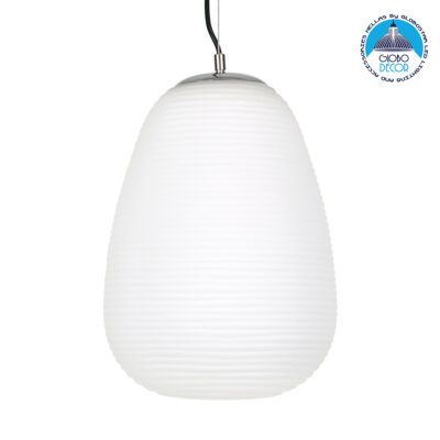 LEDTM® FREYA 00745 Μοντέρνο Κρεμαστό Φωτιστικό Οροφής με Ντουί 1 x E27 AC 220-240V IP20 - Λευκό & Ασημί - Μ24 x Π24 x Υ35cm