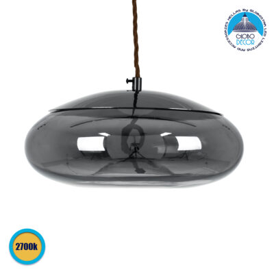 LEDTM® AXTON 00751 Μοντέρνο Κρεμαστό Φωτιστικό Οροφής LED 5W 500lm 180° AC 220-240V IP20 Θερμό Λευκό 2700K - Sanan SMD Chip - Μαύρο & Μαύρο Φιμέ - Μ30 x Π30 x Υ15cm - 2 Xρόνια Εγγύηση