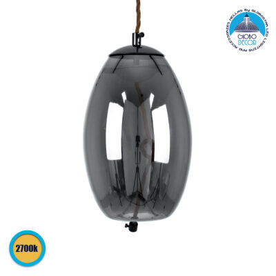 LEDTM® ΑΧΤΟΝ 00755 Μοντέρνο Κρεμαστό Φωτιστικό Οροφής LED 7W 500lm 180° AC 220-240V IP20 Θερμό Λευκό 2700K - Sanan SMD Chip - Μαύρο & Μαύρο Φιμέ - Μ17 x Π17 x Υ18cm - 2 Χρόνια Εγγύηση