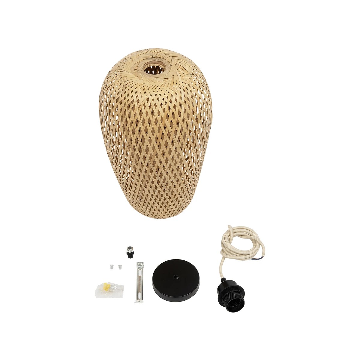 LEDTM® SAN TROPEZ 00764 Boho Κρεμαστό Φωτιστικό Οροφής με Ντουί 1 x E27 AC 220-240V IP20 - Μπεζ - Μ23 x Π23 x Υ42cm - Image 9
