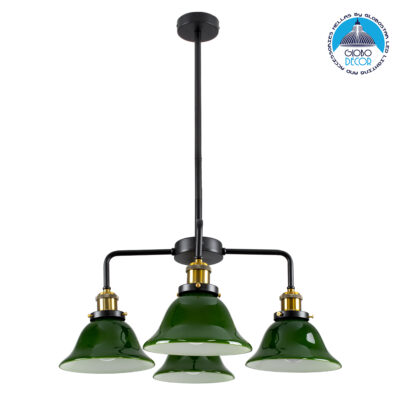 LEDTM® LIBRARY 00769 Vintage Φωτιστικό Οροφής με Ντουί 4 x E27 AC 220-240V IP20 - Πολύχρωμο - Μ57 x Π57 x Υ90cm