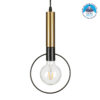LEDTM® OLVERO 00772 Μοντέρνο Κρεμαστό Φωτιστικό Οροφής με Ντουί 1 x E27 AC 220-240V IP20 - Μαύρο & Χρυσό - Μ18 x Π4 x Y38cm