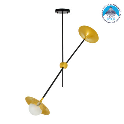 LEDTM® JOLIET 00778 Μοντέρνο Φωτιστικό Οροφής με Ντουί 2 x G9 AC 220-240V IP20 - Μαύρο & Χρυσό - Μ93 x Π20 x Υ100cm