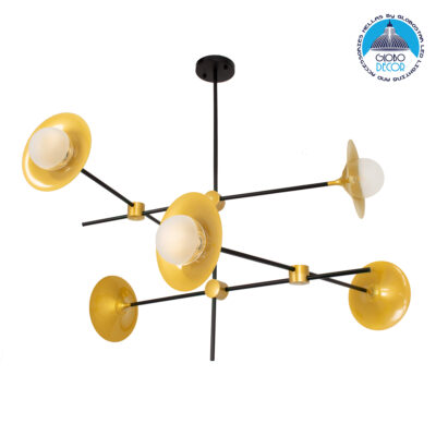 LEDTM® JOLIET 00780 Μοντέρνο Φωτιστικό Οροφής με Ντουί 6 x G9 AC 220-240V IP20 - Μαύρο & Χρυσό - Μ93 x Π93 x Υ87cm