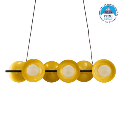 LEDTM® JOLIET 00783 Μοντέρνο Κρεμαστό Φωτιστικό Οροφής με Ντουί 6 x G9 AC 220-240V IP20 - Μαύρο & Χρυσό - Μ95 x Π28 x Υ20cm