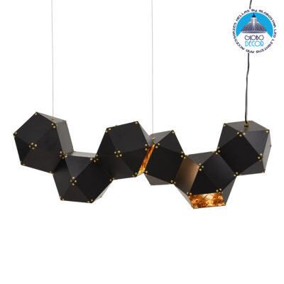 LEDTM® WELLES REPLICA 00797 Μοντέρνο Κρεμαστό Φωτιστικό Οροφής με Ντουί 6 x E14 AC 220-240V IP20 - Μαύρο & Χρυσό - Μ98 x Π32 x Υ30cm