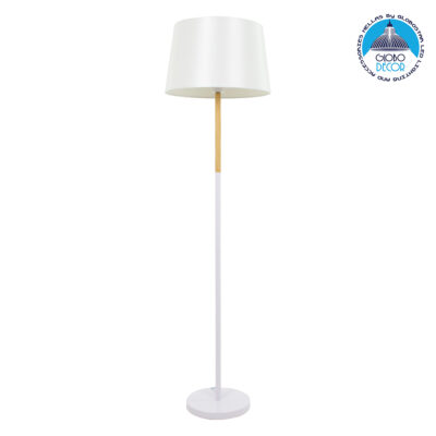 LEDTM® CEDAR 00828 Μοντέρνο Επιδαπέδιο Φωτιστικό με Ντουί 1 x E27 AC 220-240V IP20 - Λευκό & Μπεζ - Μ40 x Π40 x Υ148cm