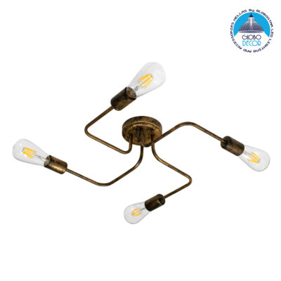 LEDTM® LIBERTA 00839 Μοντέρνο Φωτιστικό Οροφής με Ντουί 4 x E27 AC 220-240V IP20 - Χάλκινο - Μ44.5 x Π44.5 x Υ12cm