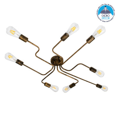 LEDTM® LIBERTA 00841 Μοντέρνο Φωτιστικό Οροφής με Ντουί 8 x E27 AC 220-240V IP20 - Μπρούτζινο - Μ102 x Π72 x Υ10.5cm