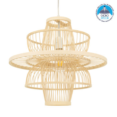 LEDTM® BALI 00861 Boho Κρεμαστό Φωτιστικό Οροφής με Ντουί 1 x E27 AC 220-240V IP20 - Μπεζ - Μ45 x Π45 x Υ42.5cm