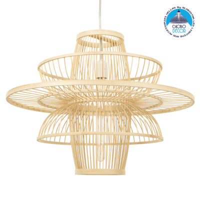 LEDTM® BALI 00862 Boho Κρεμαστό Φωτιστικό Οροφής με Ντουί 1 x E27 AC 220-240V IP20 - Μπεζ - Μ60 x Π60 x Υ45cm