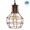 LEDTM® CAGE 00866 Vintage Κρεμαστό Φωτιστικό Οροφής με Ντουί 1 x E27 AC 220-240V IP20 - Χάλκινο - Μ15 x Π15 x Υ22cm