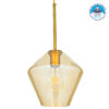 LEDTM® AMARIS 00869 Μοντέρνο Κρεμαστό Φωτιστικό Οροφής με Ντουί 1 x E27 AC 220-240V IP20 - Χρυσό & Μελί - Μ22 x Π22 x Y22cm