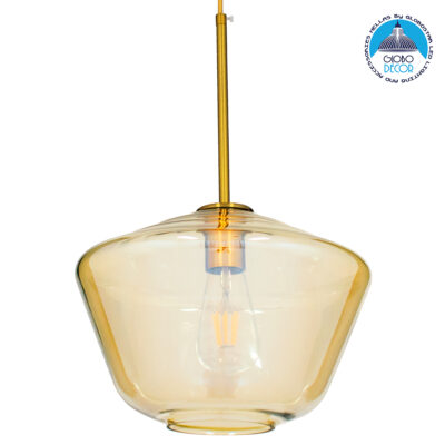 LEDTM® AMARIS 00870 Μοντέρνο Κρεμαστό Φωτιστικό Οροφής με Ντουί 1 x E27 AC 220-240V IP20 - Χρυσό Πλατίνα & Μελί - Μ30 x Π30 x Y22cm