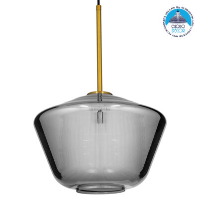 LEDTM® AMARIS 00873 Μοντέρνο Κρεμαστό Φωτιστικό Οροφής με Ντουί 1 x E27 AC 220-240V IP20 - Χρυσό Πλατίνα & Μαύρο Φιμέ - Μ30 x Π30 x Y22cm