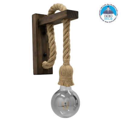 LEDTM® KENSI 00883 Boho Φωτιστικό Τοίχου - Απλίκα με Ντουί 1 x E27 AC 220-240V IP20 - Καφέ & Μπεζ - Μ7 x Π19 x Υ28cm