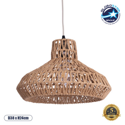 LEDTM® JENSON 00910 Boho Κρεμαστό Φωτιστικό Οροφής με Ντουί 1 x E27 AC 220-240V IP20 - Μπεζ - Μ38 x Π38 x Υ24cm