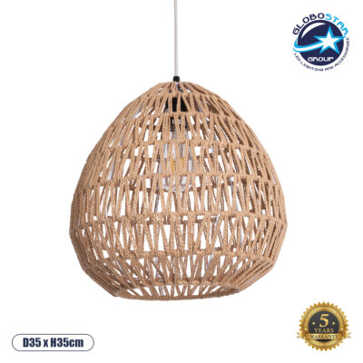 LEDTM® JJENSON 00911 Boho Κρεμαστό Φωτιστικό Οροφής με Ντουί 1 x E27 AC 220-240V IP20 - Μπεζ - Μ35 x Π35 x Υ35cm