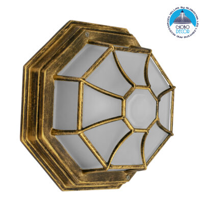 LEDTM® RUBY 00914 Vintage Φωτιστικό Οροφής με Ντουί 1 x E27 AC 220-240V IP20 - Μπρούτζινο Εφέ Σκουριάς - Μ21 x Π21 x Υ10cm