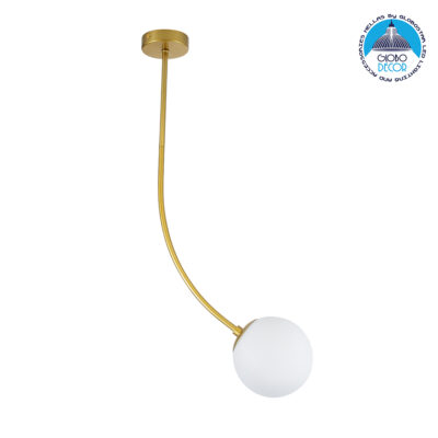 LEDTM® DRIZZLE 00921 Μοντέρνο Φωτιστικό Οροφής με Ντουί 1 x E27 AC 220-240V IP20 - Λευκό & Χρυσό - Μ15 x Π15 x Υ100cm