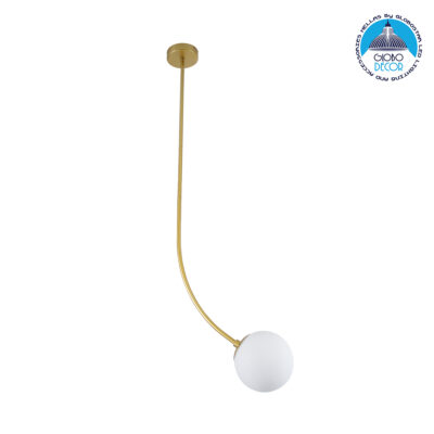 LEDTM® DRIZZLE 00922 Μοντέρνο Φωτιστικό Οροφής με Ντουί 1 x E27 AC 220-240V IP20 - Λευκό & Χρυσό - Μ15 x Π15 x Υ70cm