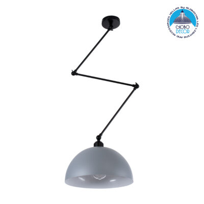 LEDTM® LOTUS 00937 Μοντέρνο Φωτιστικό Οροφής με Ντουί 1 x E27 AC 220-240V IP20 - Γκρι & Μαύρο - Μ30 x Π30 x Υ21cm