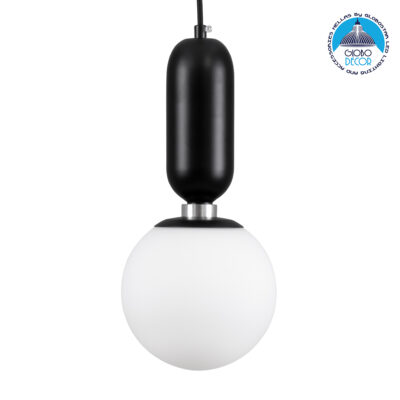 LEDTM® MAVERICK 00945 Μοντέρνο Κρεμαστό Φωτιστικό Οροφής με Ντουί 1 x E27 AC 220-240V IP20 - Μαύρο & Λευκό - Μ15 x Π15 x Υ33cm