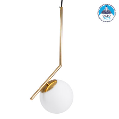 LEDTM® MONROE 00958 Μοντέρνο Κρεμαστό Φωτιστικό Οροφής με Ντουί 1 x E27 AC 220-240V IP20 - Χρυσό Πλατίνα & Λευκό - Μ15 x Π15 x Υ49cm