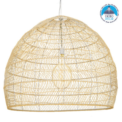 LEDTM® MALIBU 00974 Boho Κρεμαστό Φωτιστικό Οροφής με Ντουί 1 x E27 AC 220-240V IP20 - Μπεζ - Μ100 x Π100 x Y86cm
