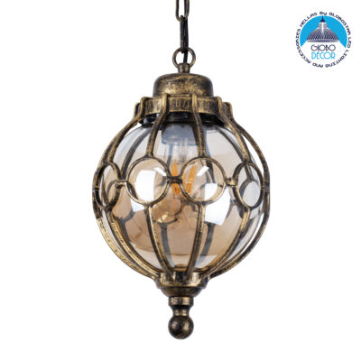 LEDTM® ETOILE 00988 Vintage Κρεμαστό Φωτιστικό Οροφής με Ντουί 1 x E27 AC 220-240V IP20 - Μπρούτζινο Εφέ Σκουριάς & Μελί - Μ18 x Π18 x Y27cm