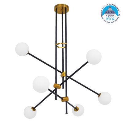 LEDTM® VELVET 00994 Μοντέρνο Κρεμαστό Φωτιστικό Οροφής με Ντουί 6 x G9 AC 220-240V IP20 - Πολύχρωμο - Μ80 x Π80 x Υ85cm