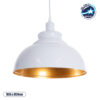 LEDTM® ANDY 00999 Μοντέρνο Κρεμαστό Φωτιστικό Οροφής με Ντουί 1 x E27 AC 220-240V IP20 - Λευκό & Χρυσό - Μ35 x Π35 x Υ28cm