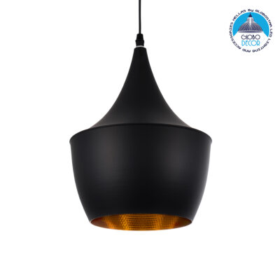 LEDTM® SHANGHAI 01025-A Μοντέρνο Κρεμαστό Φωτιστικό Οροφής με Ντουί 1 x E27 AC 220-240V IP20 - Μαύρο & Χρυσό - Μ24 x Π24 x Υ30cm