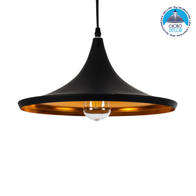 LEDTM® SHANGHAI 01025-B Μοντέρνο Κρεμαστό Φωτιστικό Οροφής με Ντουί 1 x E27 AC 220-240V IP20 - Μαύρο & Χρυσό - Μ37 x Π37 x Υ20cm