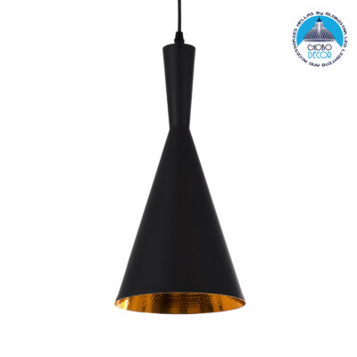 LEDTM® SHANGHAI 01025-C Μοντέρνο Κρεμαστό Φωτιστικό Οροφής με Ντουί 1 x E27 AC 220-240V IP20 - Μαύρο & Χρυσό - Μ19 x Π19 x Υ38cm