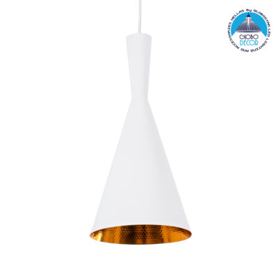 LEDTM® SHANGHAI 01026-C Μοντέρνο Κρεμαστό Φωτιστικό Οροφής με Ντουί 1 x E27 AC 220-240V IP20 - Λευκό & Χρυσό - Μ19 x Π19 x Υ38cm