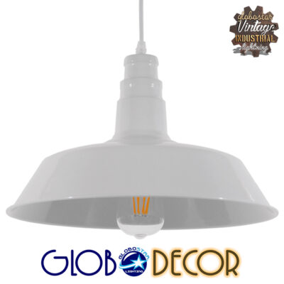 LEDTM® RAY 01043 Vintage Κρεμαστό Φωτιστικό Οροφής με Ντουί 1 x E27 AC 220-240V IP20 - Λευκό - Μ36 x Π36 x Υ25cm
