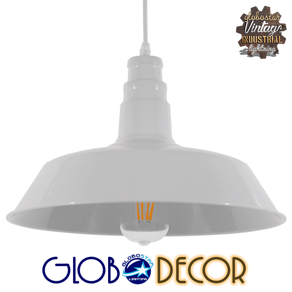 LEDTM® RAY 01043 Vintage Κρεμαστό Φωτιστικό Οροφής με Ντουί 1 x E27 AC 220-240V IP20 - Λευκό - Μ36 x Π36 x Υ25cm